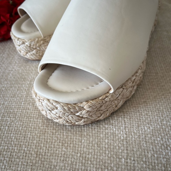 Shu Shop Beige Lizzie Slip On Wedge Espadrilles Size 8 - Picture 2 of 10